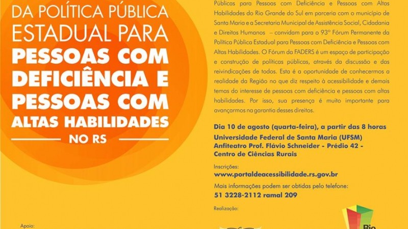 Convite do Fórum de Santa Maria