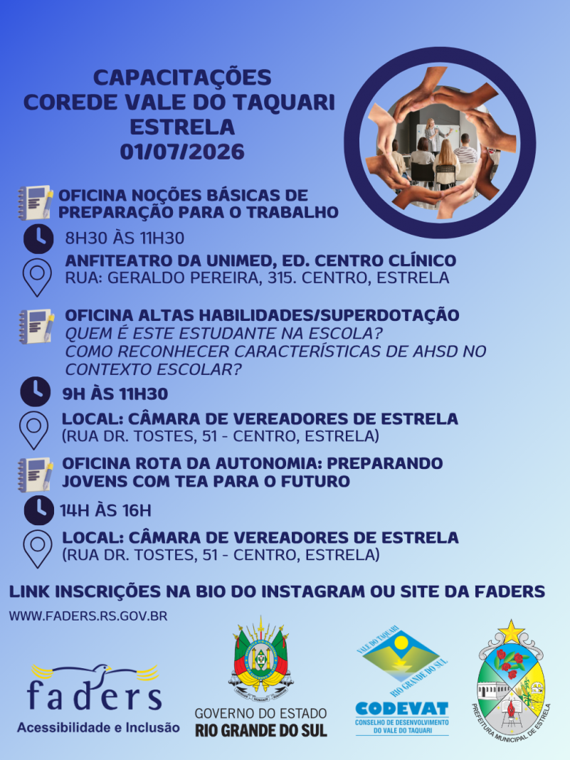 capacita&ccedil;&otilde;es COREDE Vale do Taquari Cachoeira do Sul 10062026